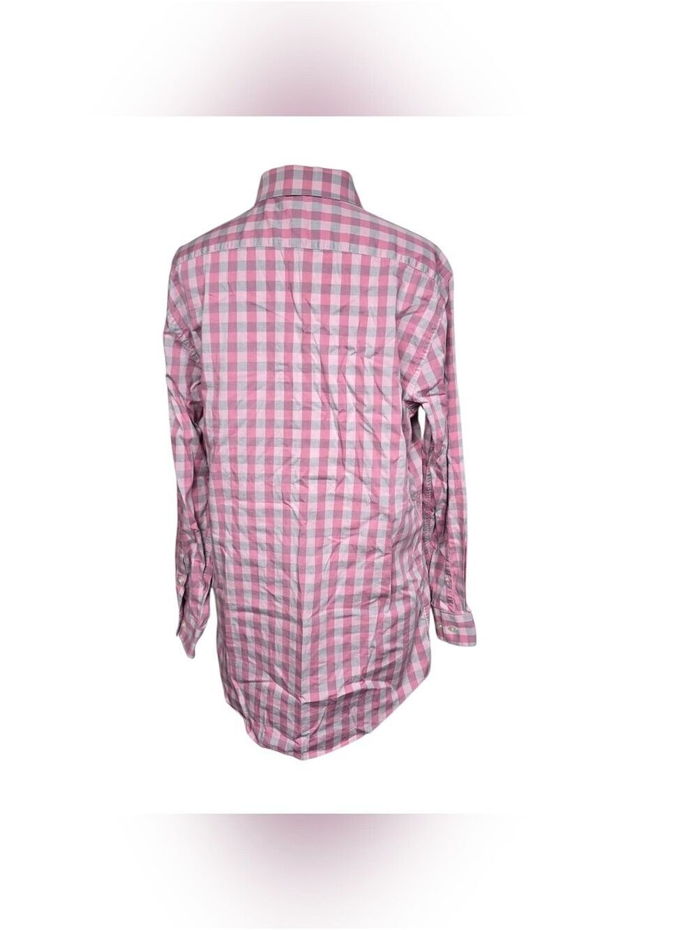 Apt. 9 Premier Flex Slim Fit Plaid Button Down Shirt Pink Gray Long Sleeves 16 - Picture 3 of 8